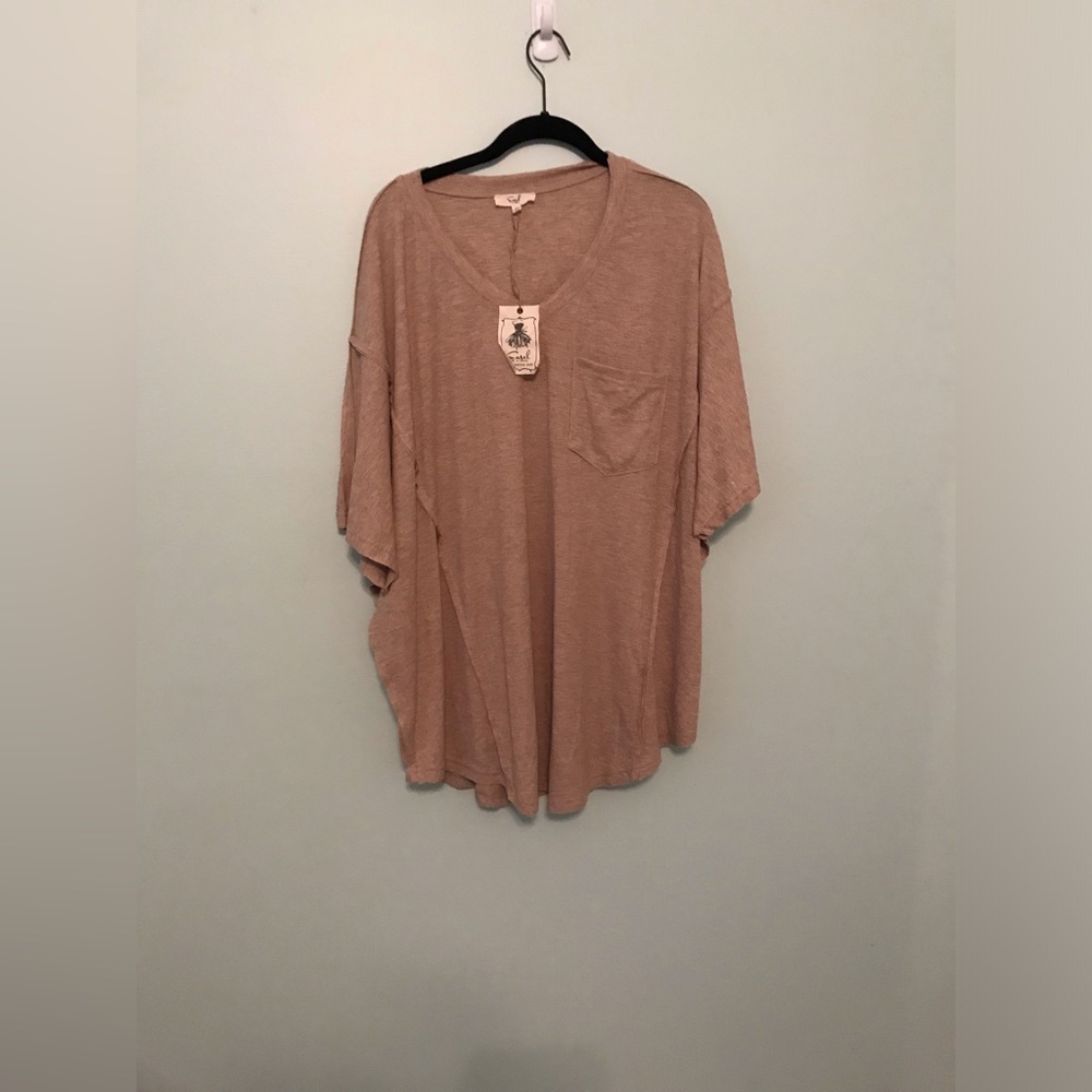 NWT Easel Tan Blouse Size 3X